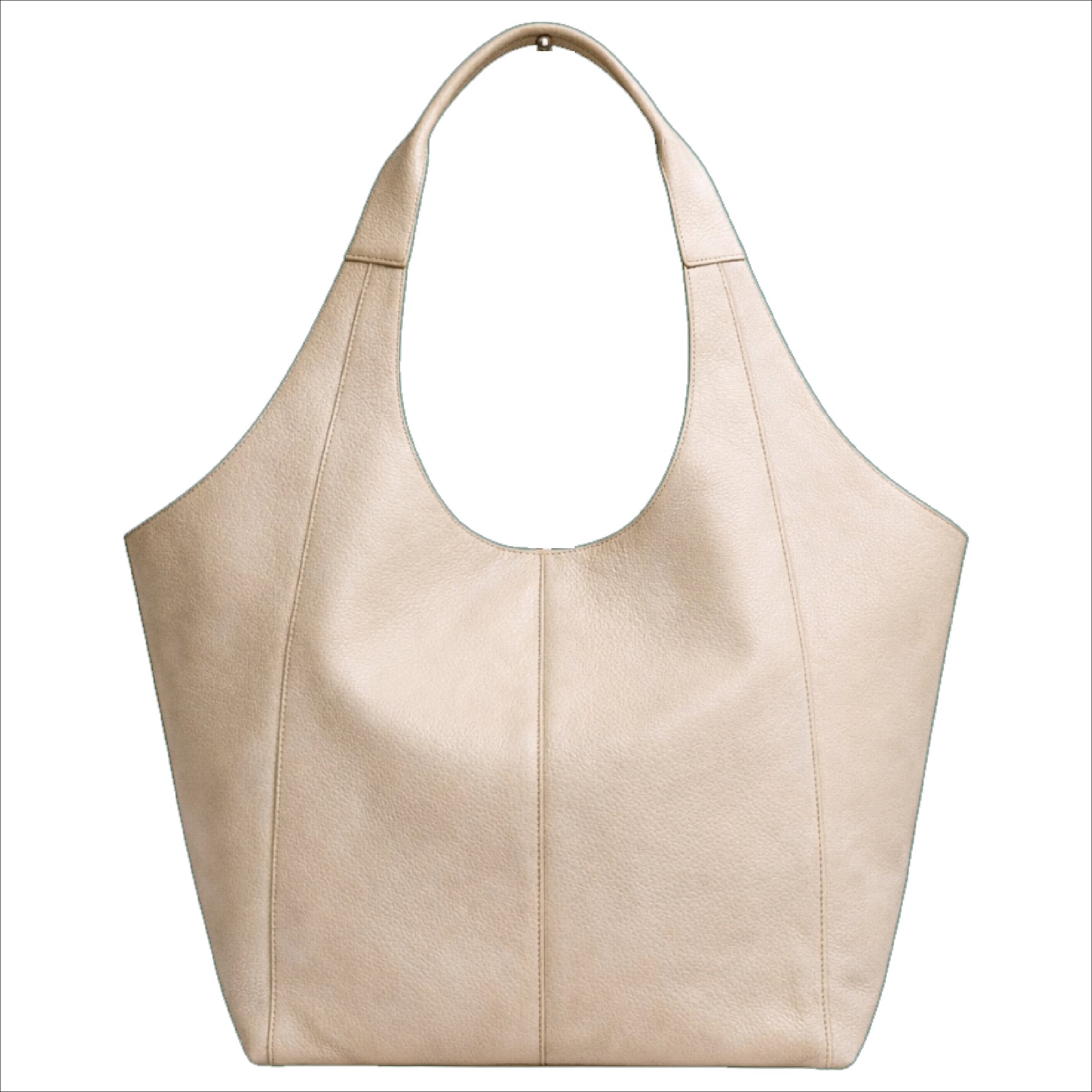 The Tote Sellenes oyster beige leather tote bag with a wide integrated handle and spacious design