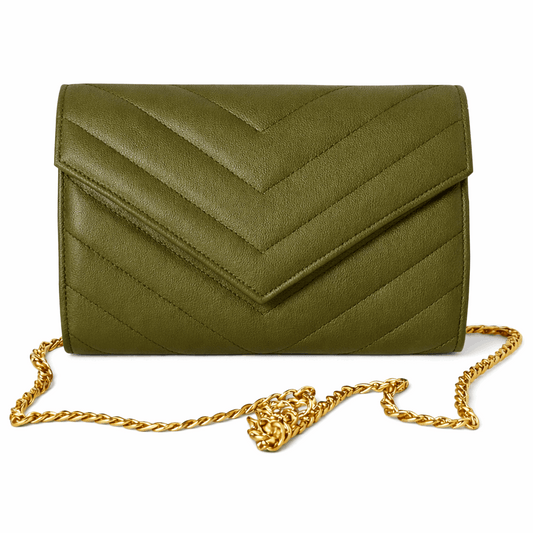 Sellenes - Val Summer Olive Luxury Clutch 