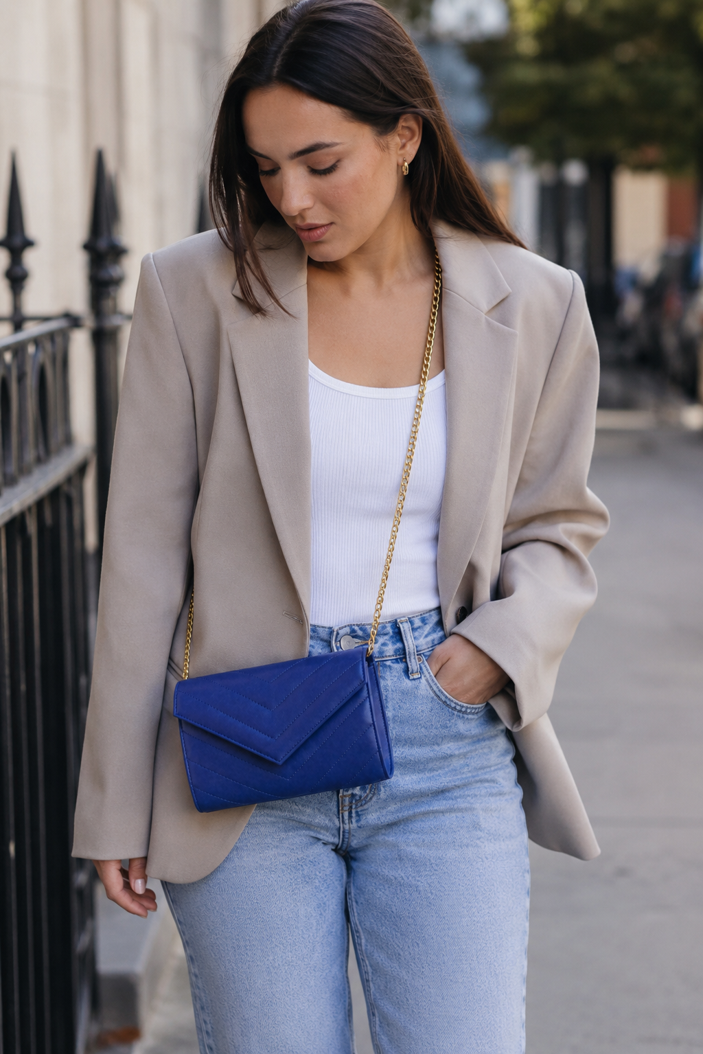 Val Blue Clutch flat lay — limited edition luxury clutch Sellenes