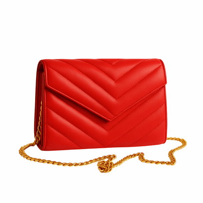 Val The Red Clutch side viewimage with golden premium chain