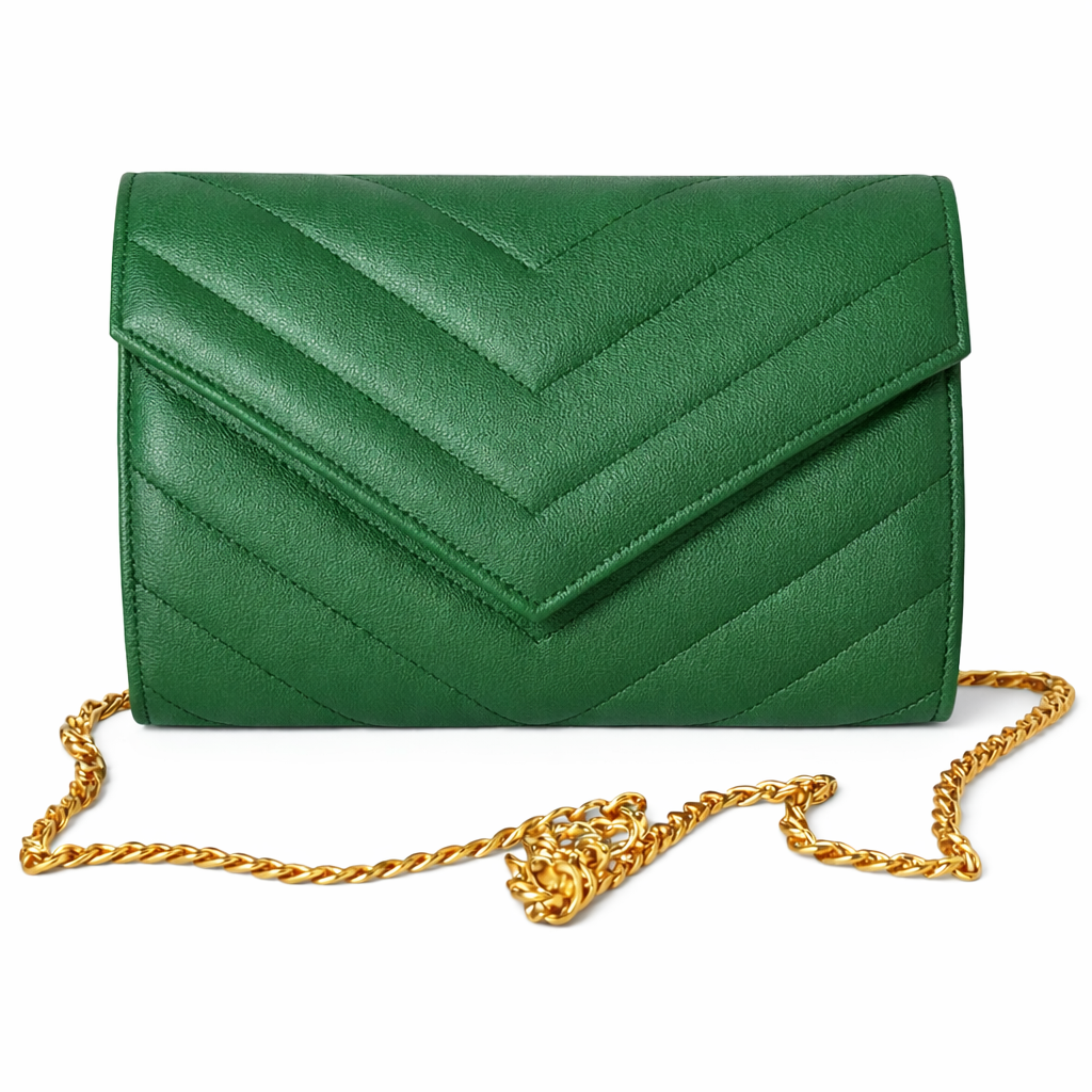 sellenes Val Summer Luxury green clutch