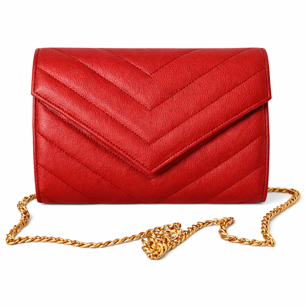 Val Summer Luxury red leather  clutch s