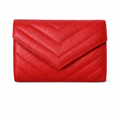 Val Summer Luxury red leather clutch