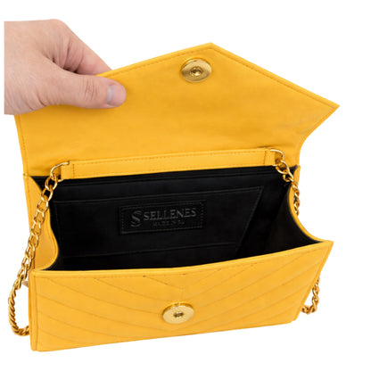Val Summer Clutch mustard inside view Sellenes summer edition