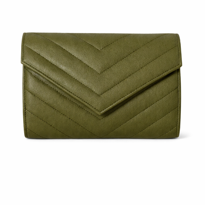 Sellenes Val Summer Olive Luxury Clutch