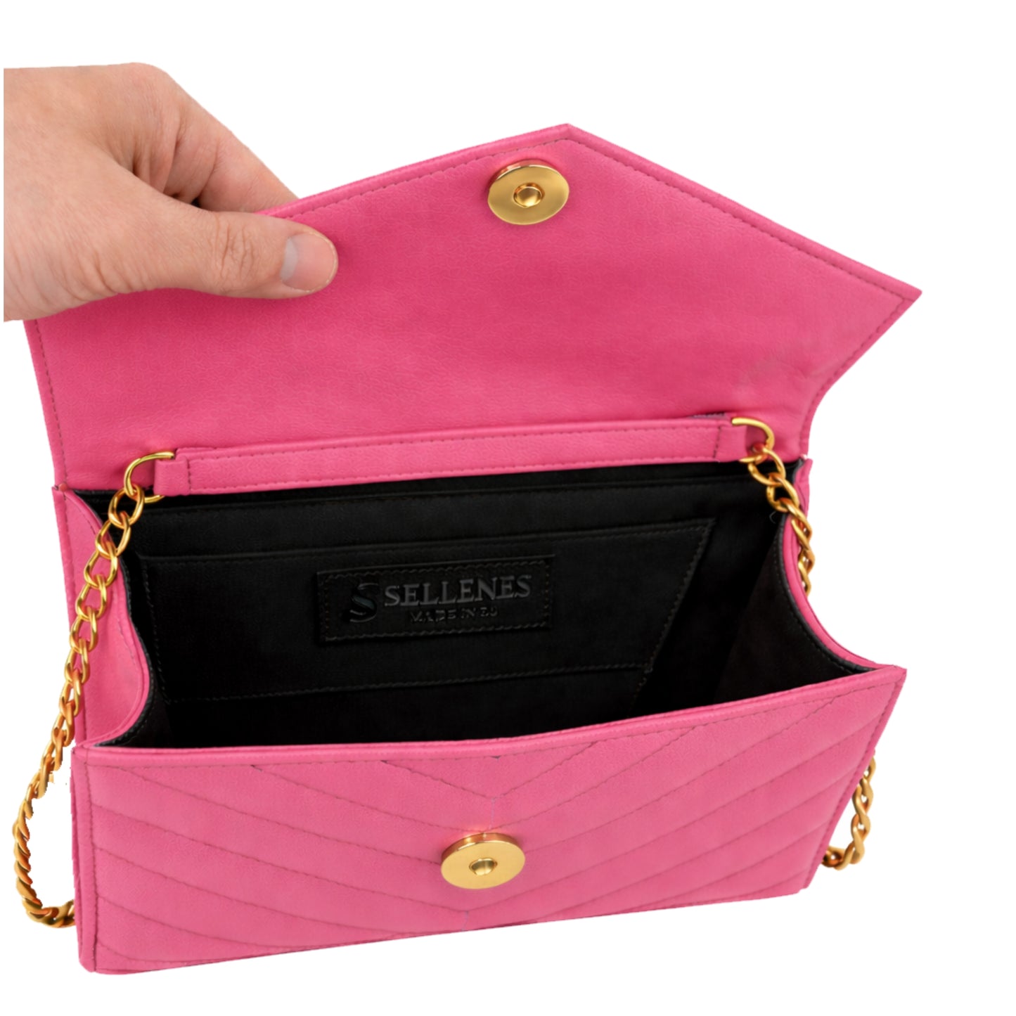 Val Summer Clutch pink inside view Sellenes summer edition