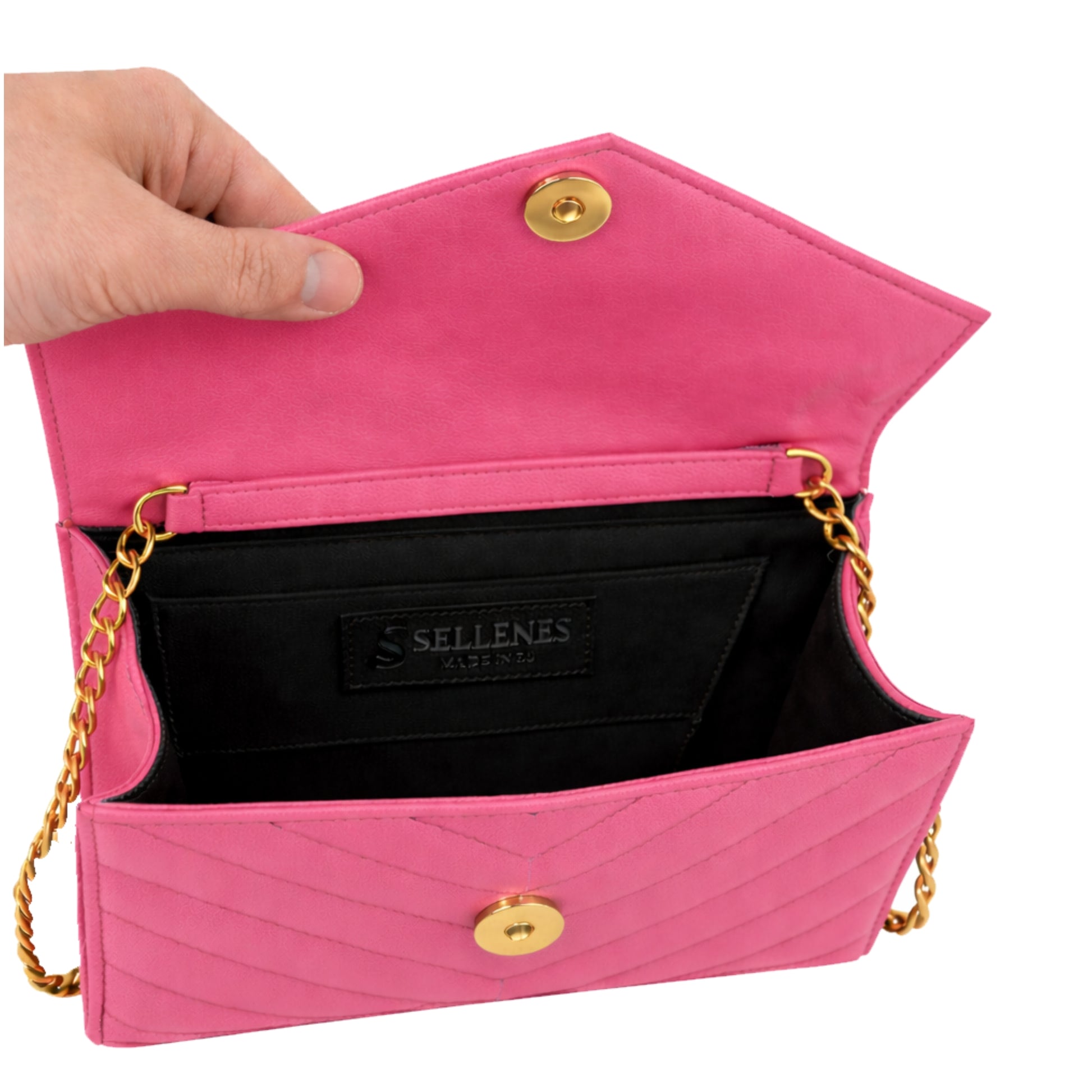 Val Summer Clutch pink inside view Sellenes summer edition
