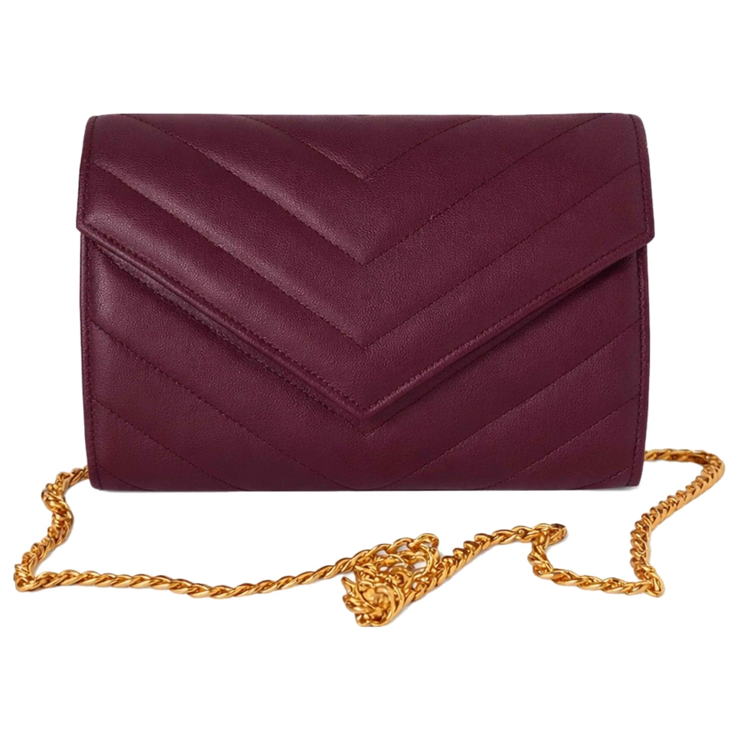 Val Wine Gift Clutch front view — lambskin leather envelope silhouette