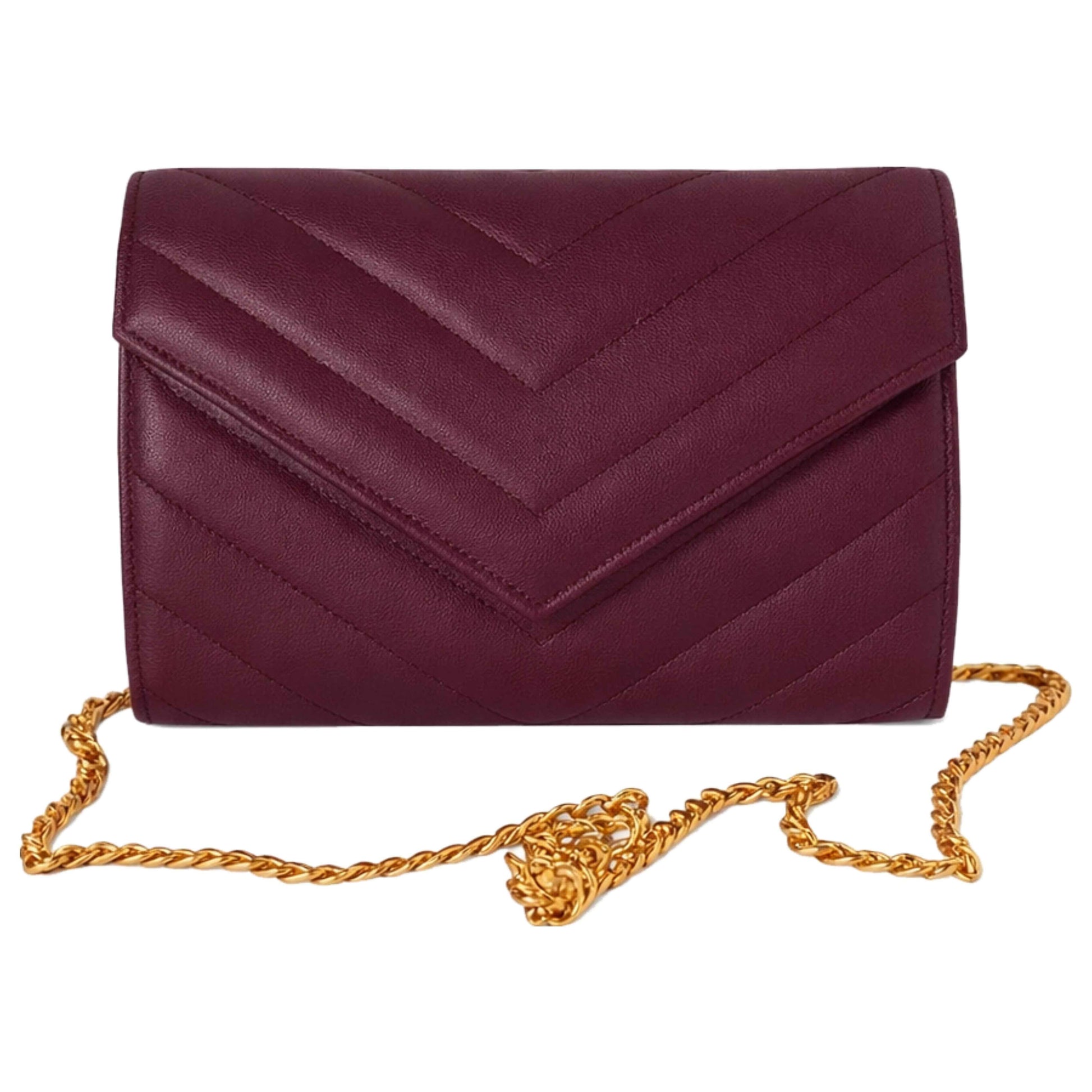 Val Wine Gift Clutch front view — lambskin leather envelope silhouette