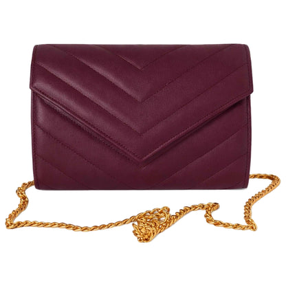 Val Wine Gift Clutch front view — lambskin leather envelope silhouette