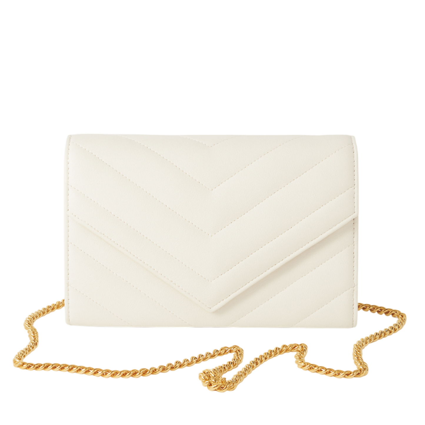 Val White Leather clutch