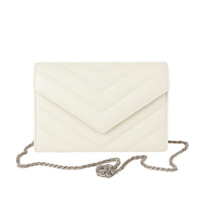 Sellenes Val_White_Silver luxury clutch