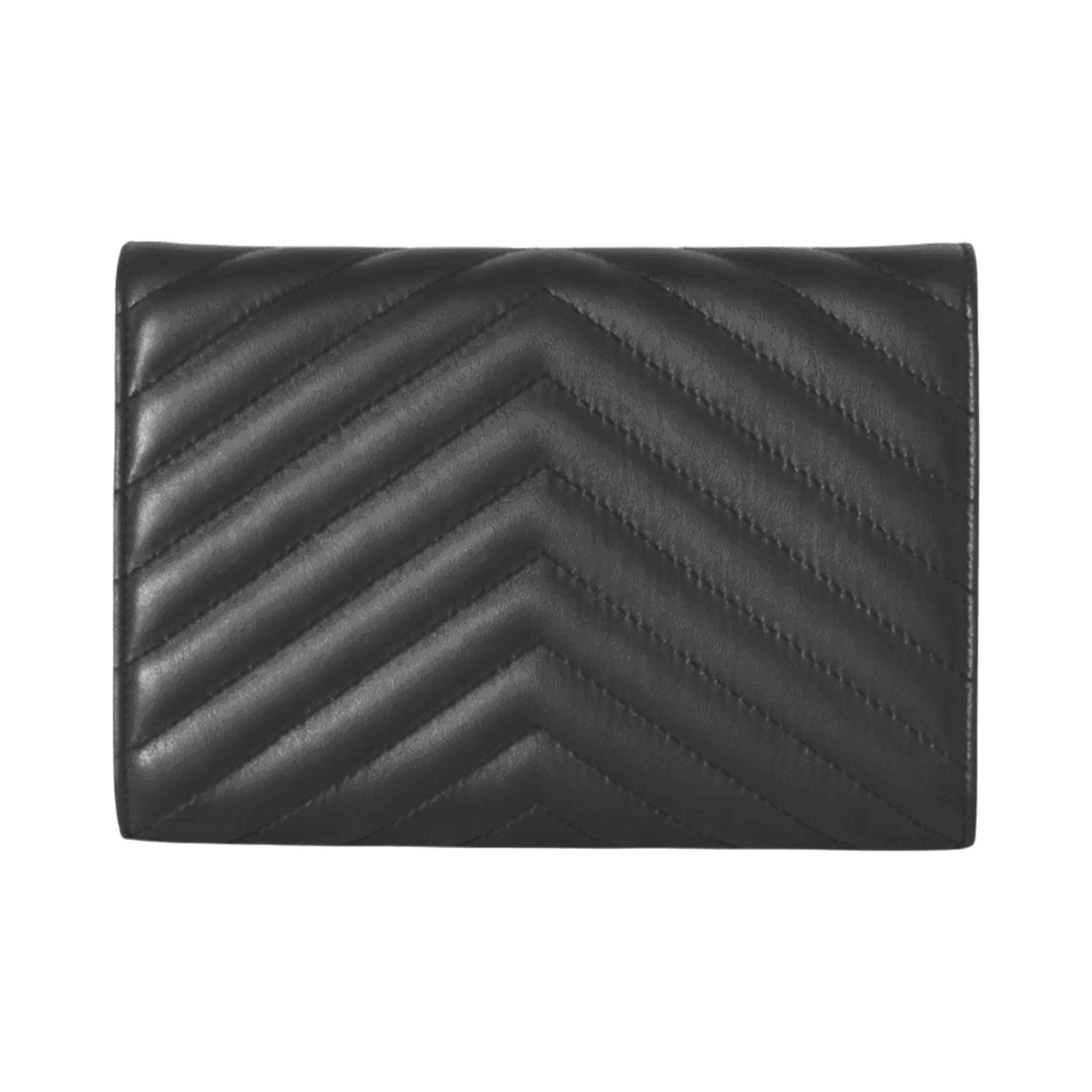 Valey slim black leather clutch