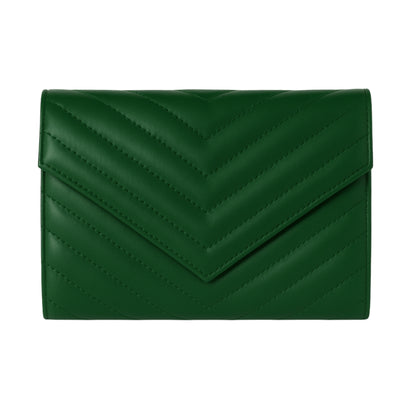 Valey Slim - luxury green leather clutch