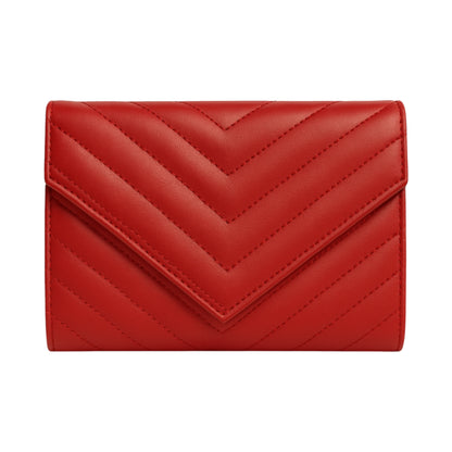 Valey Slim red luxury leather clutch