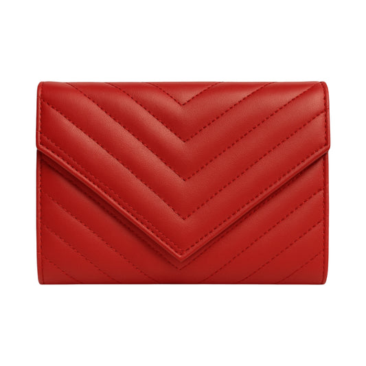 Valey Slim red luxury leather clutch