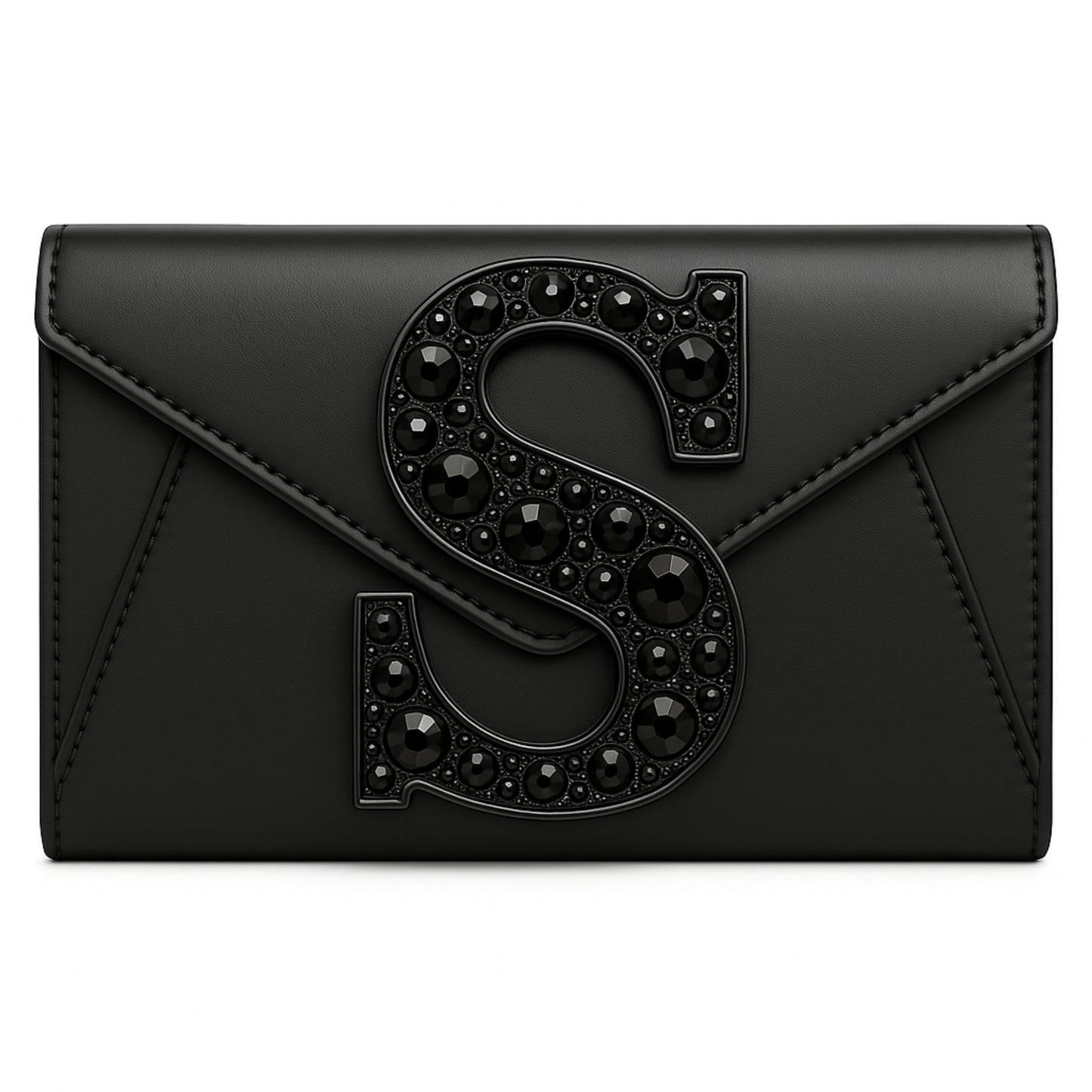 Valeya luxury Sellenes black leather clutch